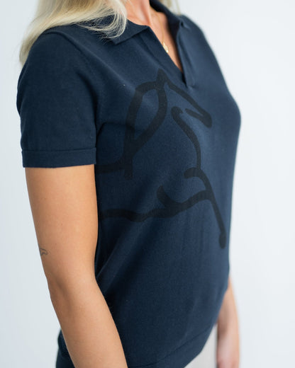 Fager Blake Polo Shirt Navy - Horse Bit Emporium