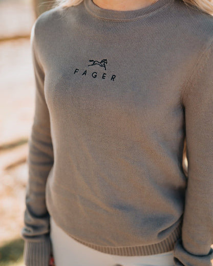Fager Emily Crew Neck Sweater Unisex Beige - Horse Bit Emporium