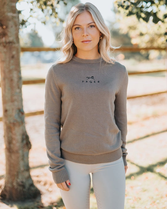 Fager Emily Crew Neck Sweater Unisex Beige - Horse Bit Emporium