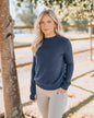 Fager Emily Crew Neck Sweater Unisex Navy - Horse Bit Emporium