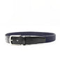 Fager Elastic Leather Belt Black/Navy