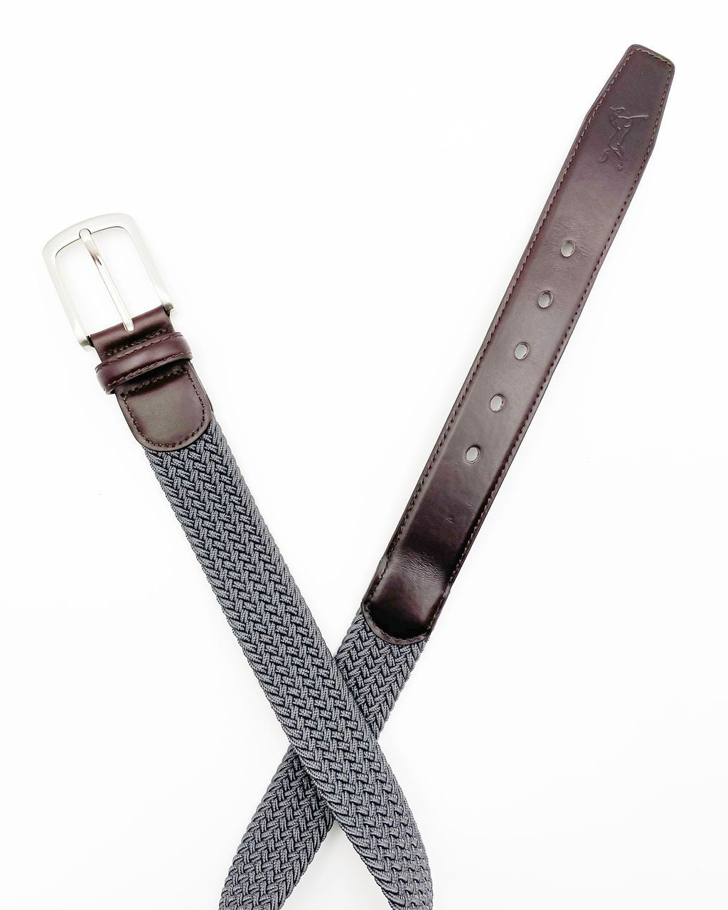 Fager Elastic Leather Belt Brown/Grey