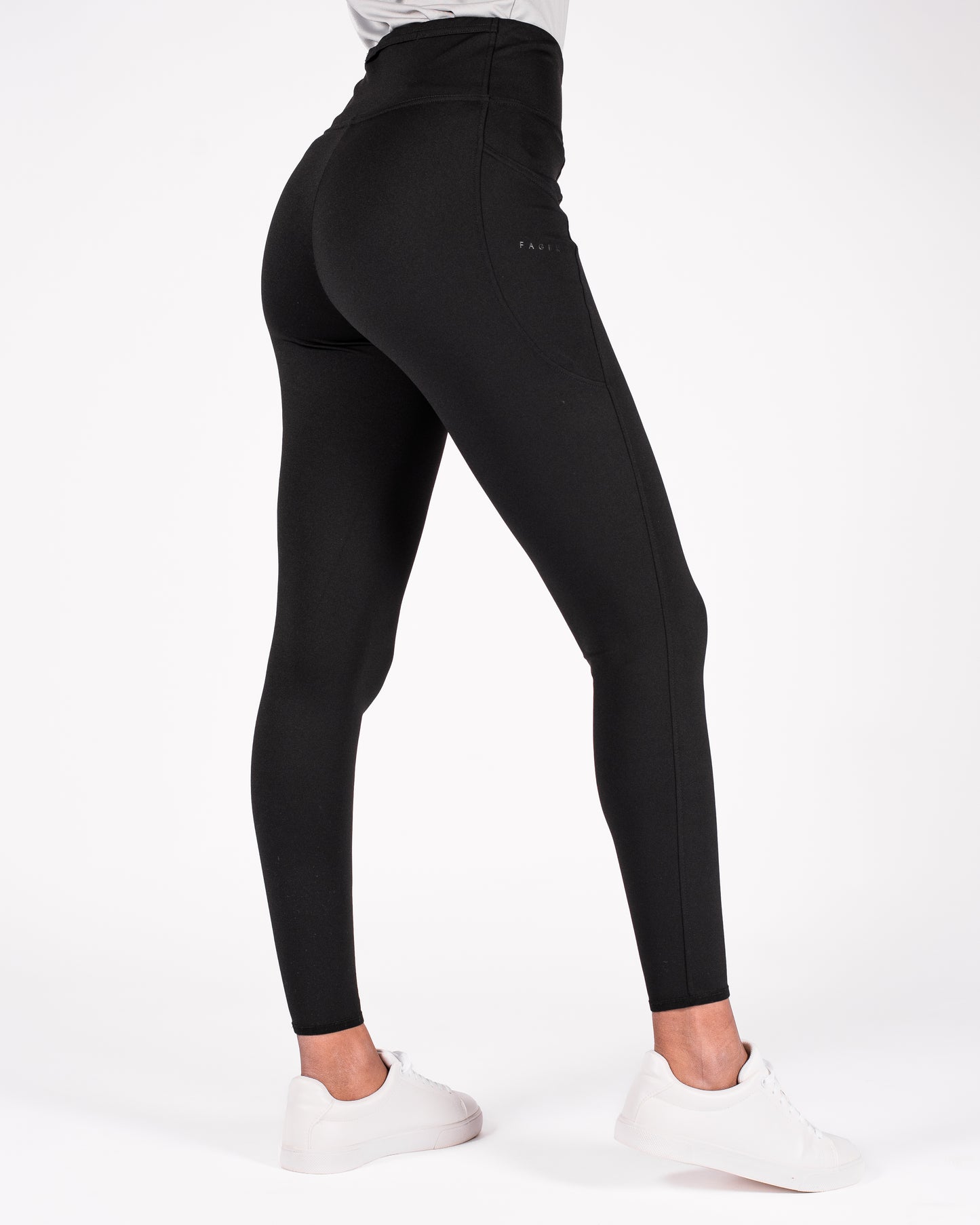 Fager Stella High Waisted Comfort Leggings Full Seat Grip Black