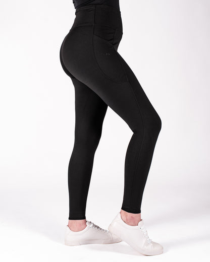 Fager Stella High Waisted Comfort Leggings Full Seat Grip Black